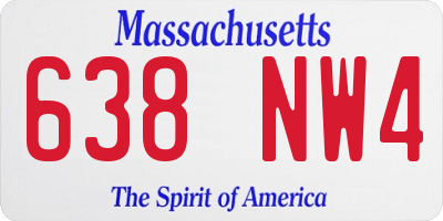 MA license plate 638NW4