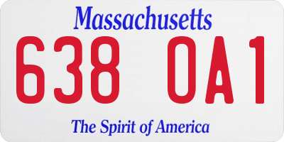 MA license plate 638OA1