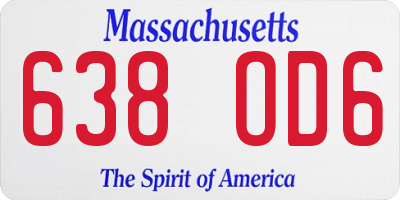 MA license plate 638OD6