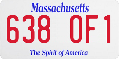 MA license plate 638OF1