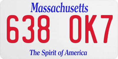 MA license plate 638OK7