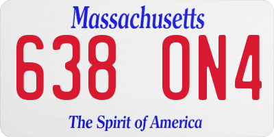 MA license plate 638ON4