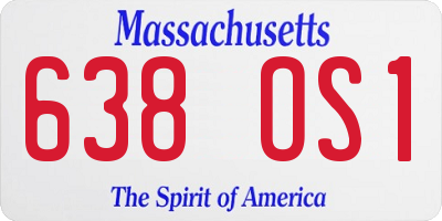 MA license plate 638OS1