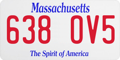 MA license plate 638OV5