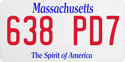 MA license plate 638PD7