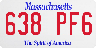 MA license plate 638PF6