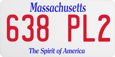 MA license plate 638PL2