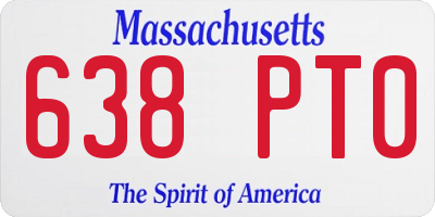MA license plate 638PT0