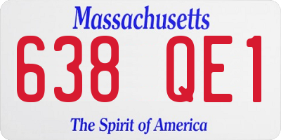 MA license plate 638QE1