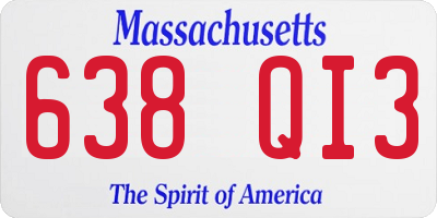 MA license plate 638QI3