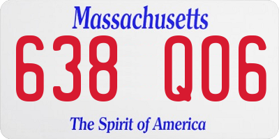 MA license plate 638QO6
