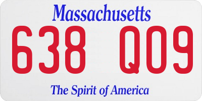 MA license plate 638QO9
