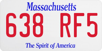 MA license plate 638RF5