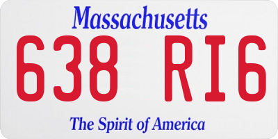 MA license plate 638RI6