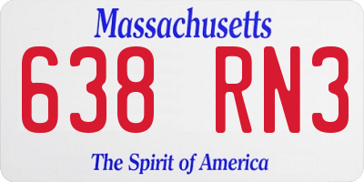 MA license plate 638RN3