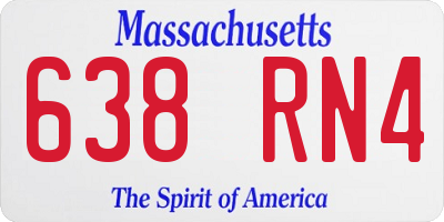 MA license plate 638RN4