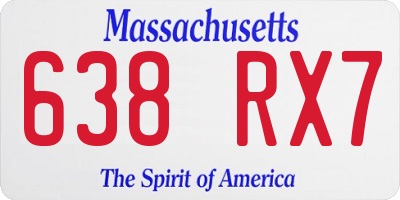 MA license plate 638RX7
