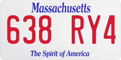 MA license plate 638RY4