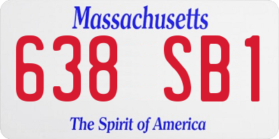 MA license plate 638SB1
