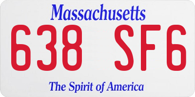 MA license plate 638SF6