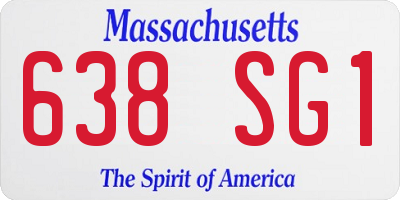 MA license plate 638SG1