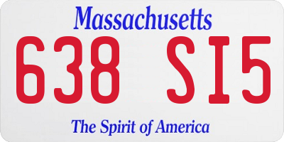 MA license plate 638SI5