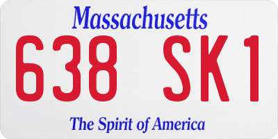 MA license plate 638SK1