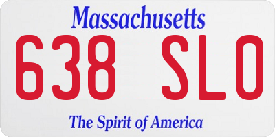 MA license plate 638SL0