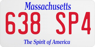 MA license plate 638SP4