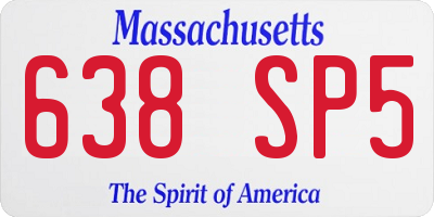 MA license plate 638SP5