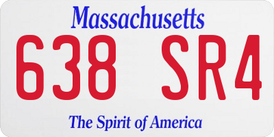 MA license plate 638SR4
