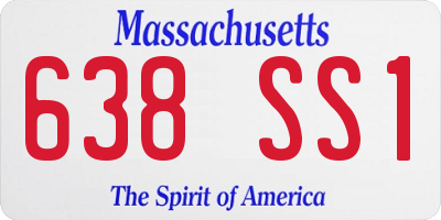 MA license plate 638SS1