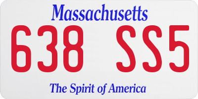MA license plate 638SS5