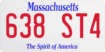 MA license plate 638ST4