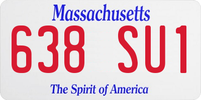 MA license plate 638SU1
