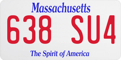 MA license plate 638SU4