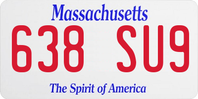 MA license plate 638SU9