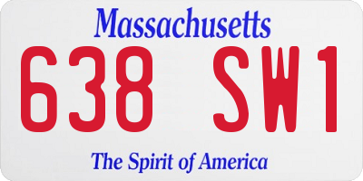 MA license plate 638SW1
