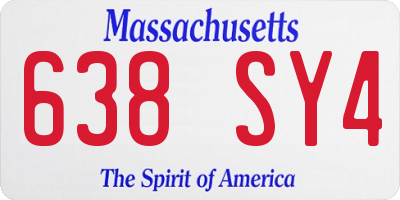MA license plate 638SY4
