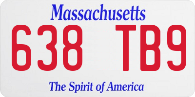 MA license plate 638TB9