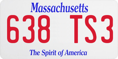 MA license plate 638TS3