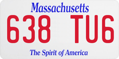 MA license plate 638TU6