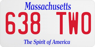 MA license plate 638TW0