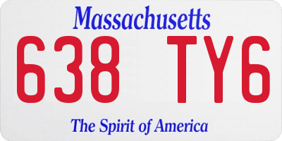 MA license plate 638TY6
