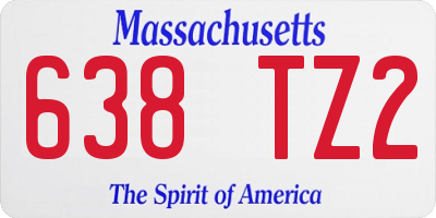 MA license plate 638TZ2