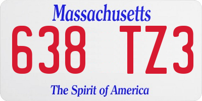 MA license plate 638TZ3