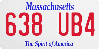 MA license plate 638UB4