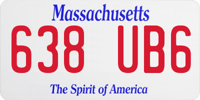 MA license plate 638UB6