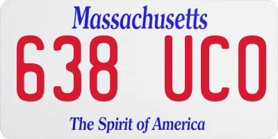 MA license plate 638UC0
