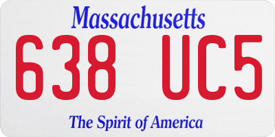MA license plate 638UC5